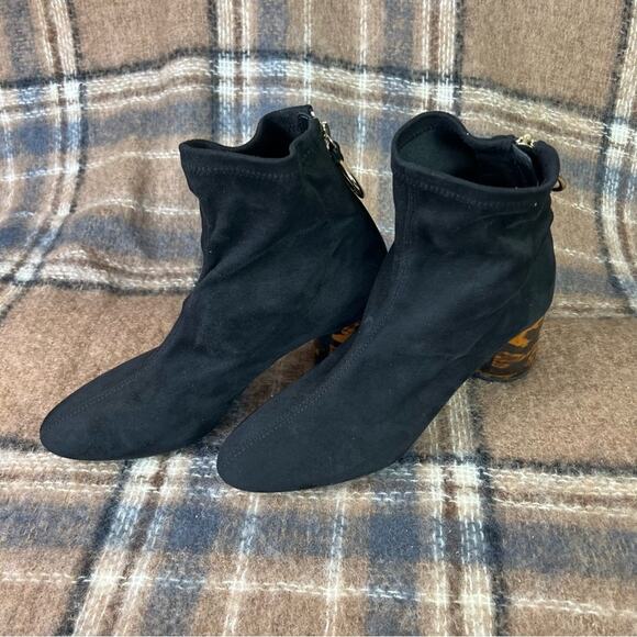 Zara Boots Womens EU 39 Black Tortoiseshell Heeled Ankle Ring Zipper Handle - Picture 12 of 12